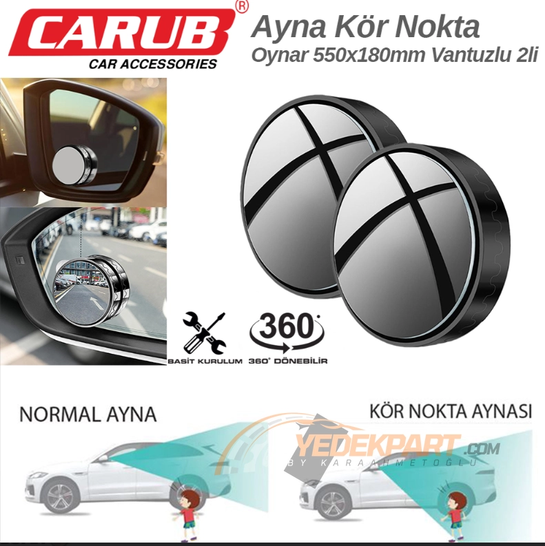 CARUB Ayna Kör Nokta Oynar Yapışma 2li